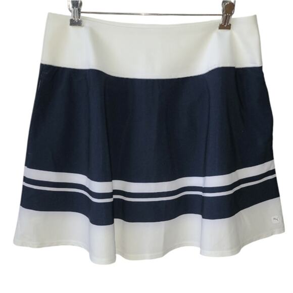 NWT Puma PWRSHAPE Colorblock Skort Size L White Navy Activewear Athletic Skirt - Picture 4 of 16
